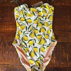 J. Crew Yellow and Green One Piece Swimsuit